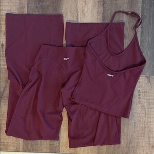 Burgundy SwtActive Tank & Leggings Set